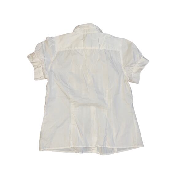 I.N. Studio Vintage Pleated Front Ruffles Puff Sleeve Blouse Top Size Large - Picture 2 of 4